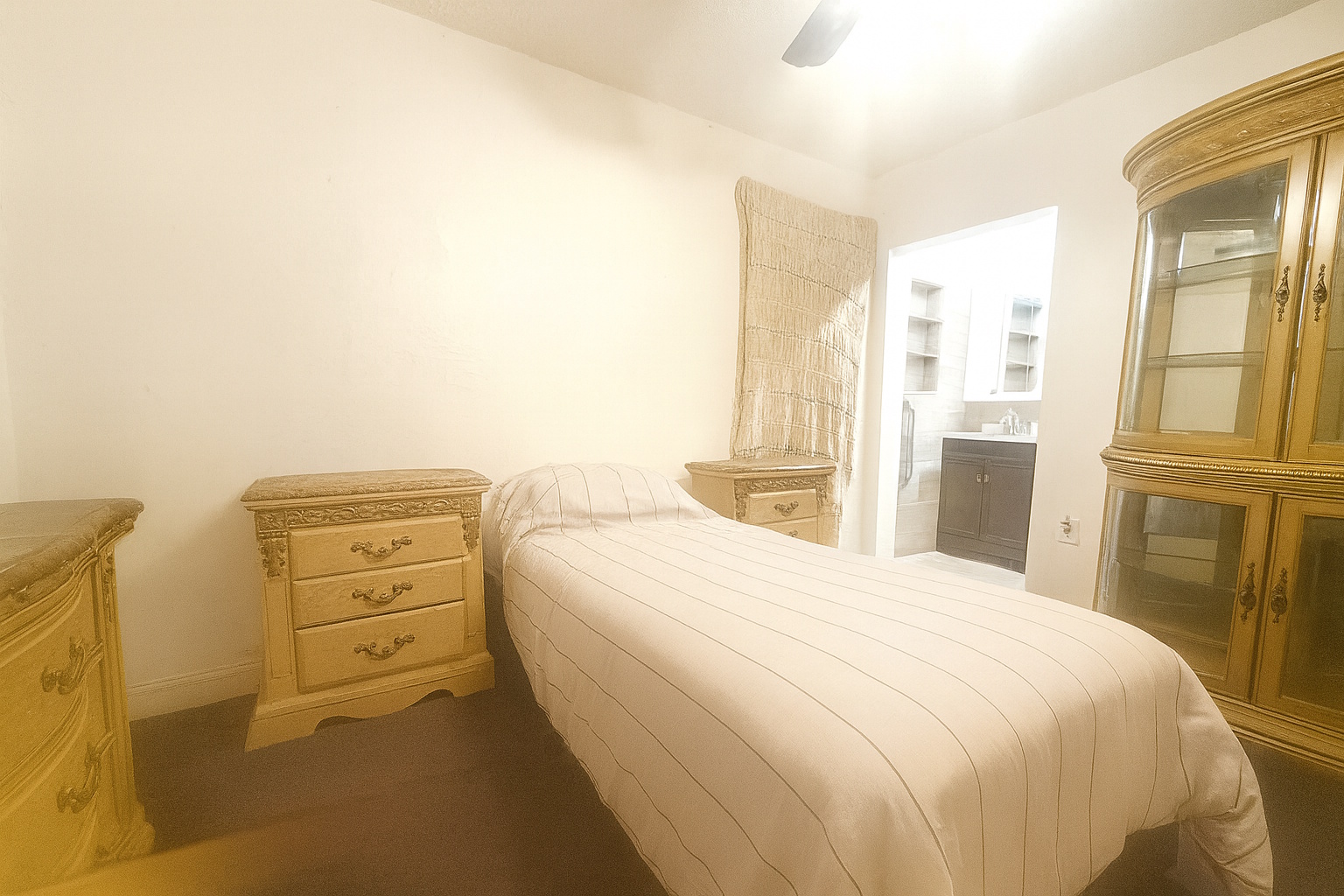 Primary bedroom sized for king bed